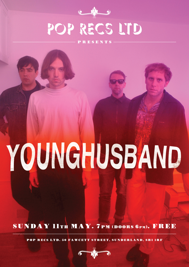 Poster design for Younghusband at Frankie & The Heartstrings' Pop Recs Ltd, Sund