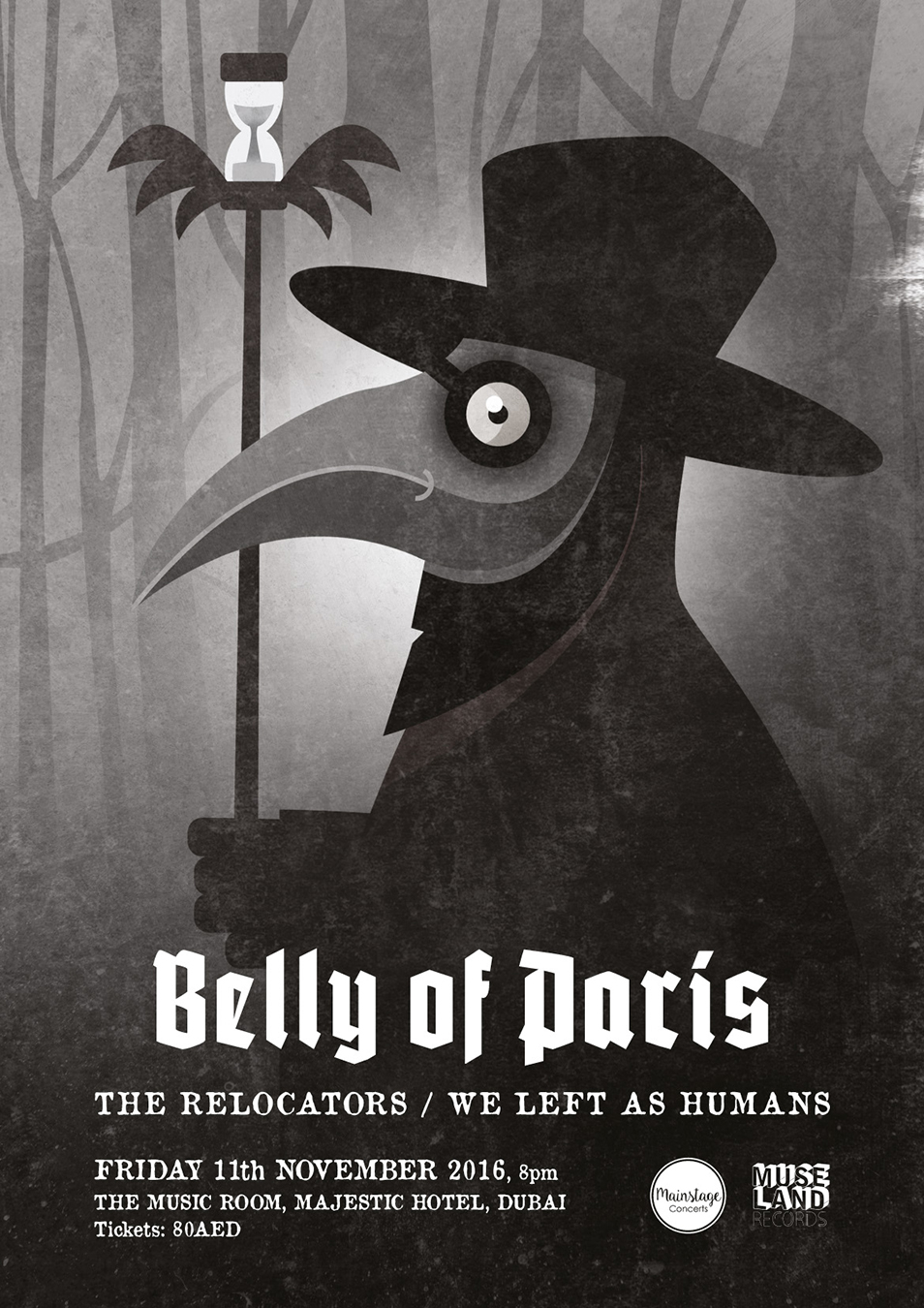 One of a series of posters to promote Belly of Paris' Middle East shows, Novembe