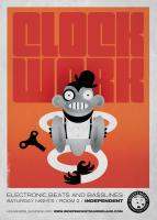 Identity and illustration for Sunderland club INDEPENDENT's 'Clockwork' night.